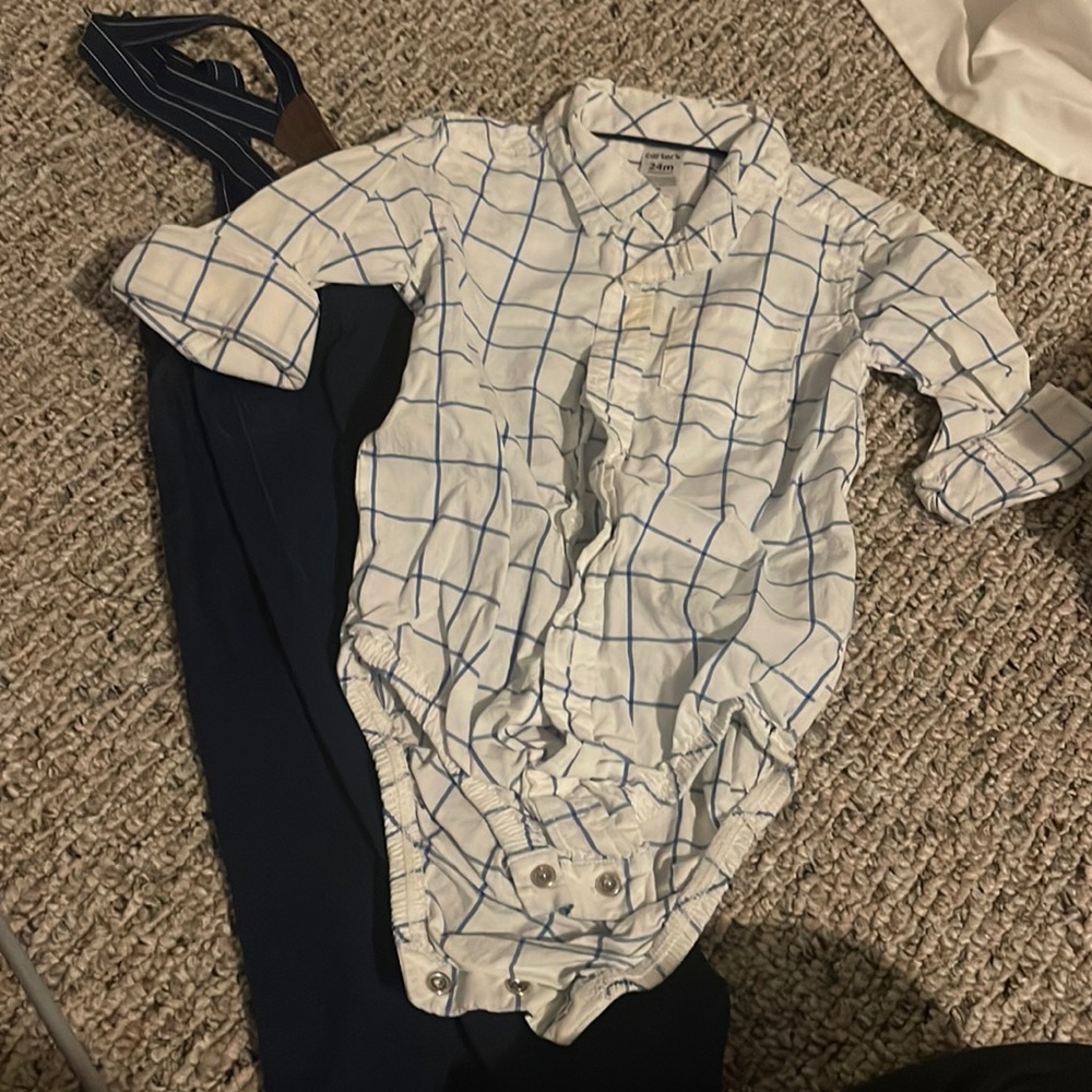 Carters dress up set with suspenders